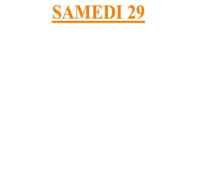 SAMEDI 29  20h45 COMMONERS  (CAN) 23h45  BLACKOWL  (ESP) 1h45  BACK TO QUEEN  (FR)